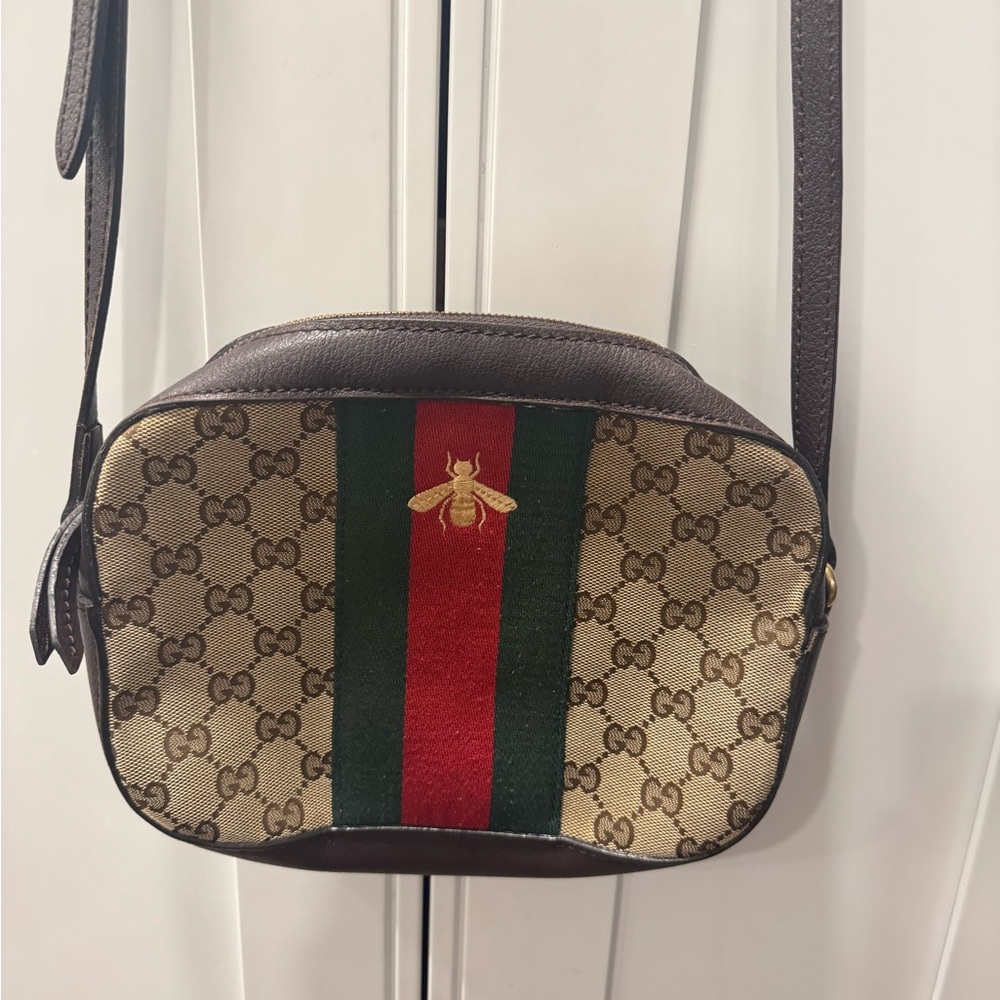 Gucci 412008 Shoulder Bag Crossbody Sherry Line Bee GG Pattern made in Italy